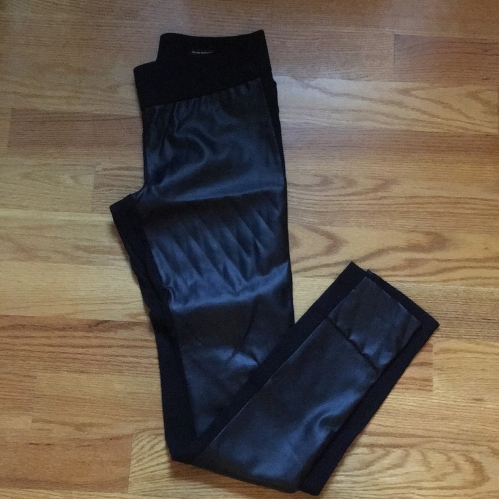 Club Monaco Black Leather Leggings